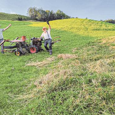 Getreideernte auf 1200 Metern über Meer