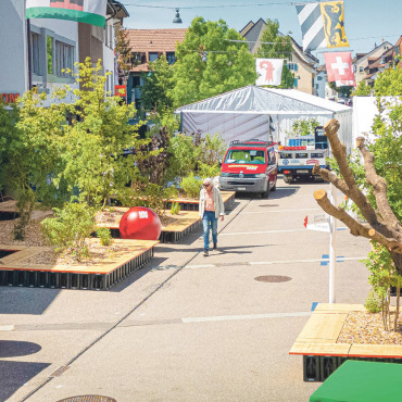 Gewerbe macht Begegnungszone grün