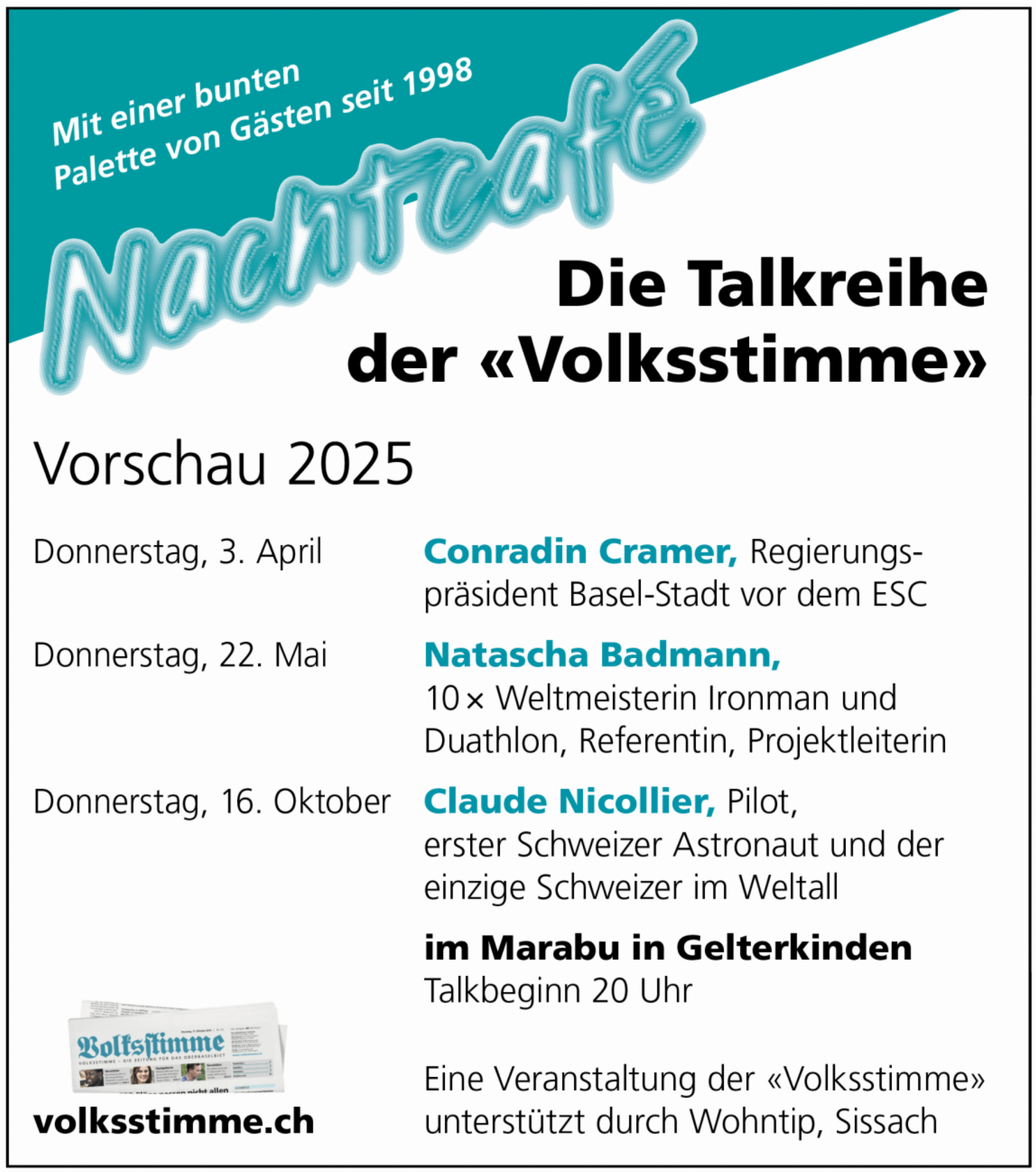 Nachtcafe Vorschau 2025