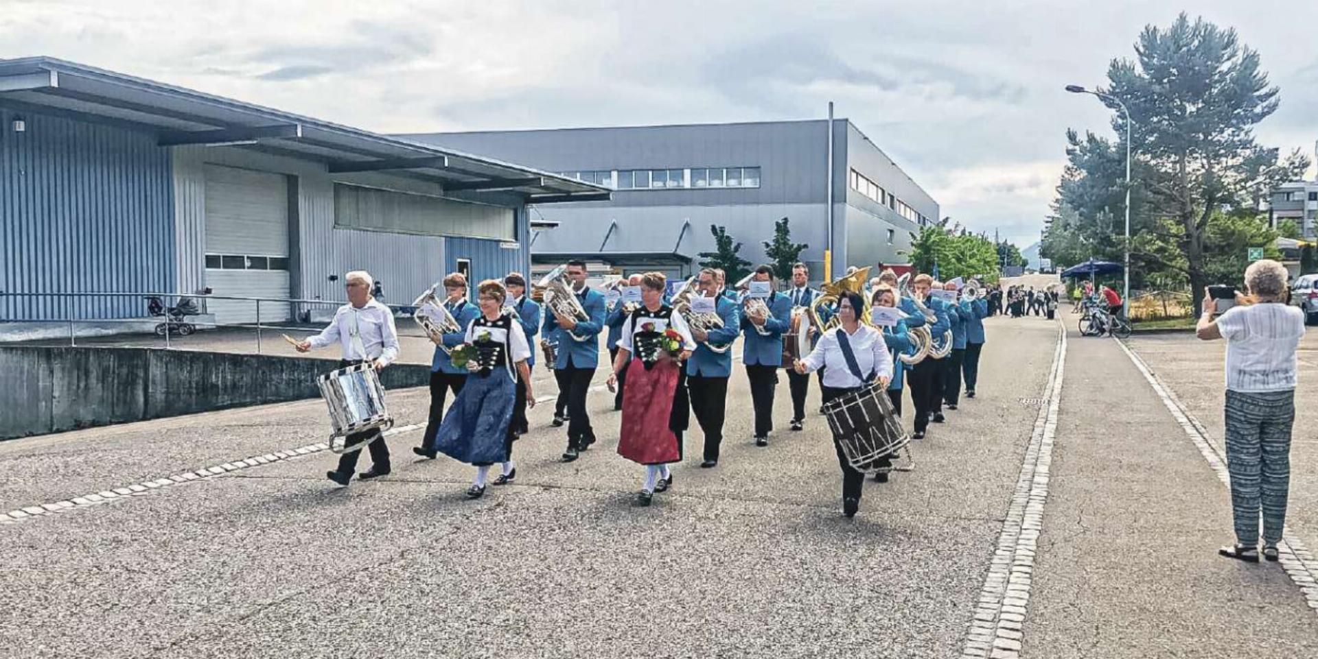 Die Brass Band Wisen, hier anlässlich des Regionalmusiktags in Hägendorf. Bild zvg