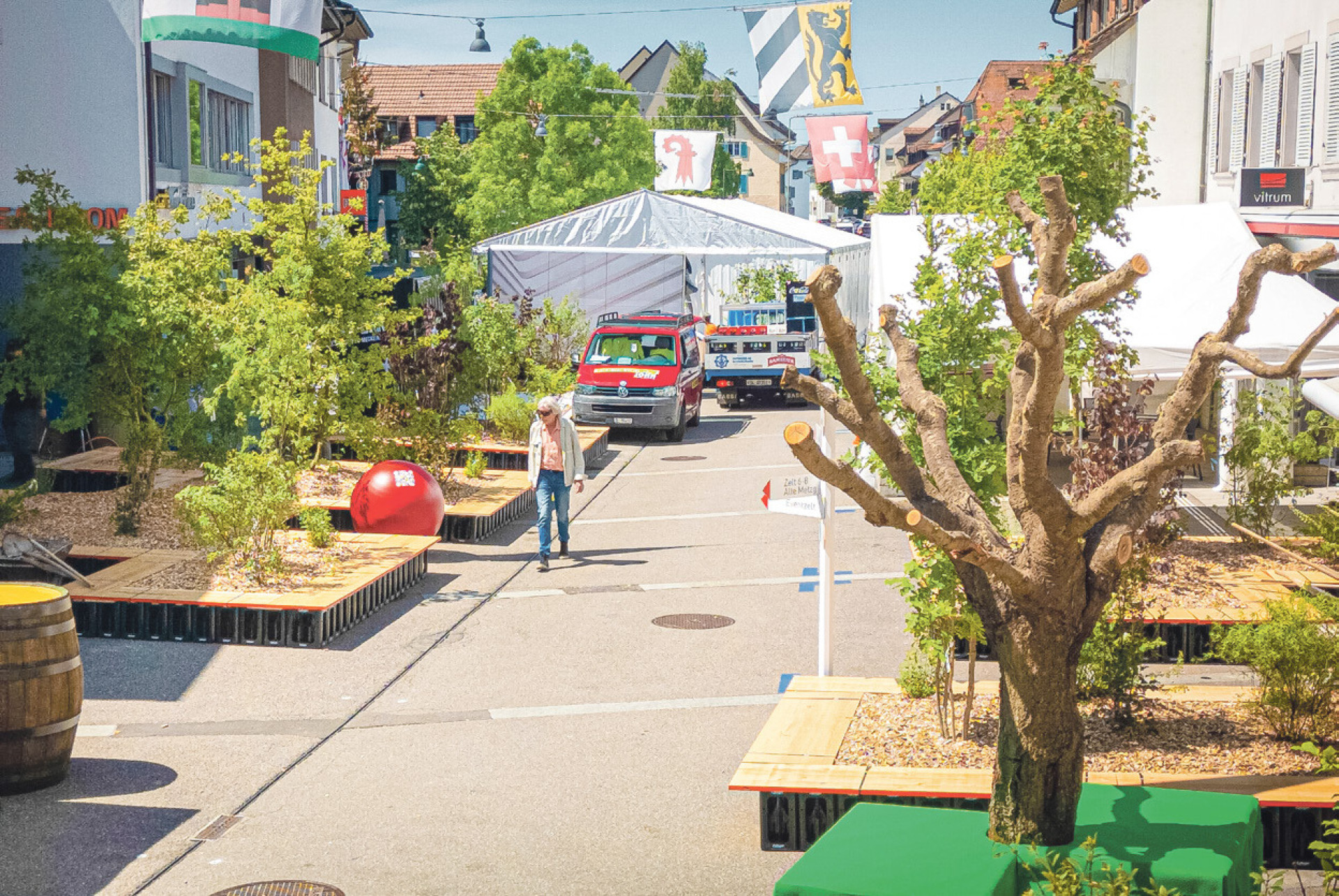 Gewerbe macht Begegnungszone grün