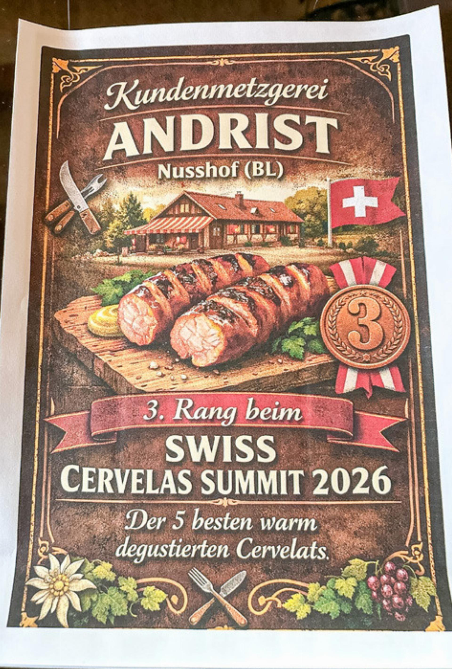 Drittbeste «warme» Cervelat der Schweiz - Das Bild wird blockiert. – Möglicherweise durch einen aktiven Adblocker.