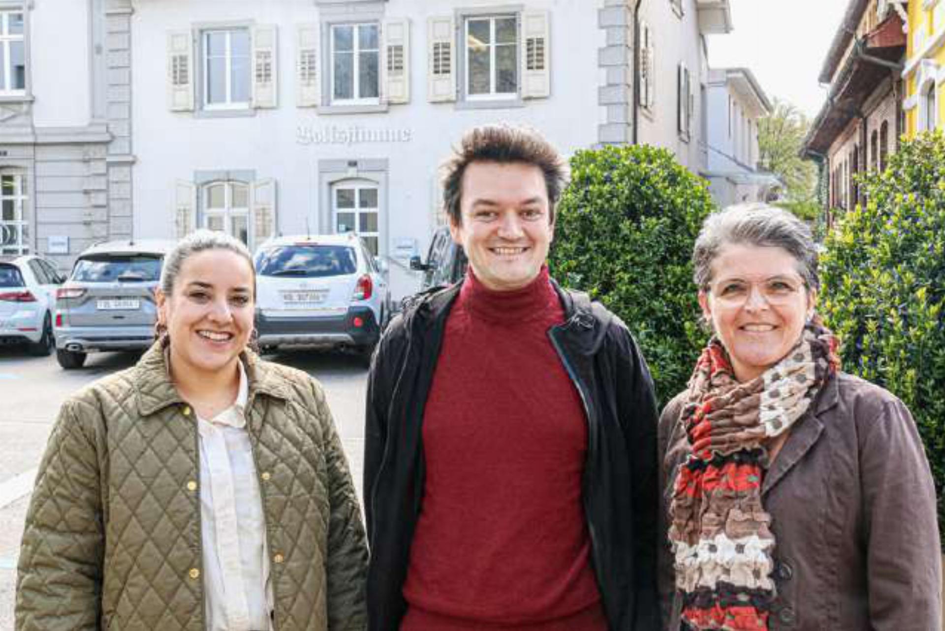 Tania Cucè, Nils Jocher und Sandra Strüby: die designierte SP-Spitze. Bild je.