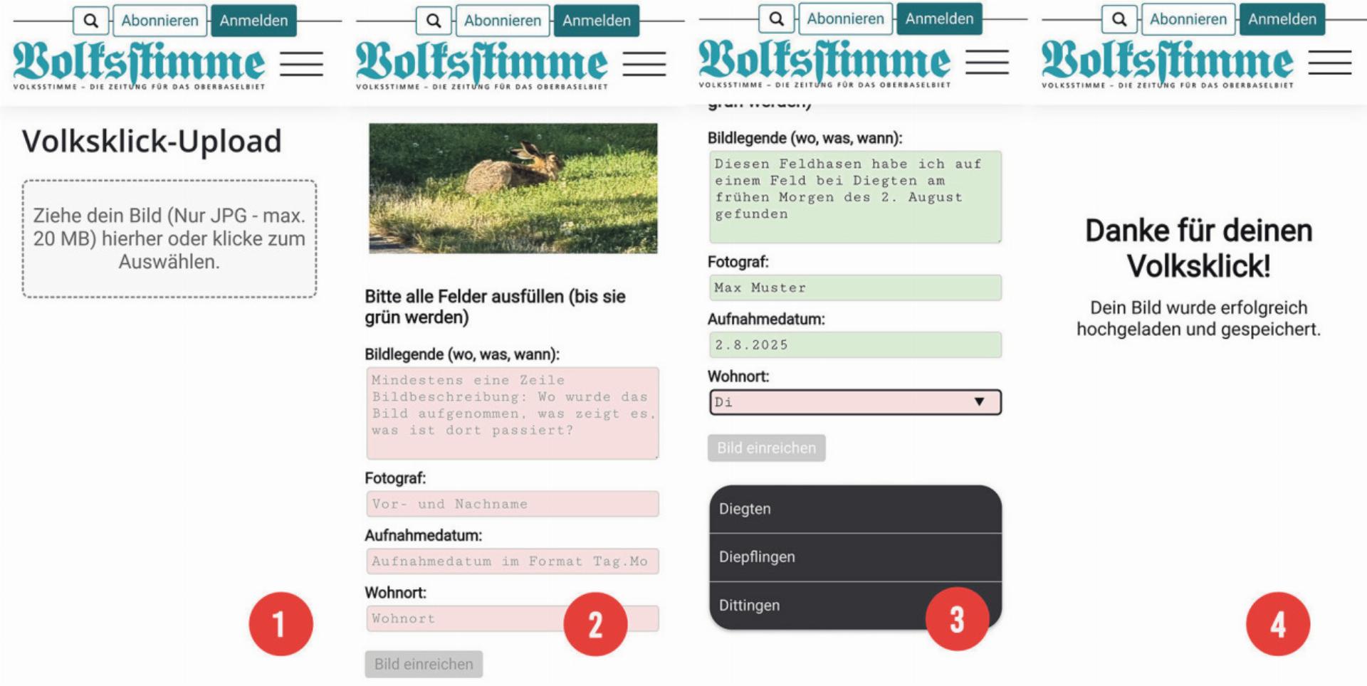 Reichen Sie ihre «Klicks» online ein