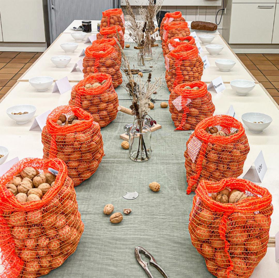 Alles bereit für den Kurs: verschiedene Nusssorten zum Degustieren sowie Zutaten zum Kochen.
Bilder Marianne Ingold Alles bereit für den Kurs: verschiedene Nusssorten zum Degustieren sowie Zutaten zum Kochen.
Bilder Marianne Ingold