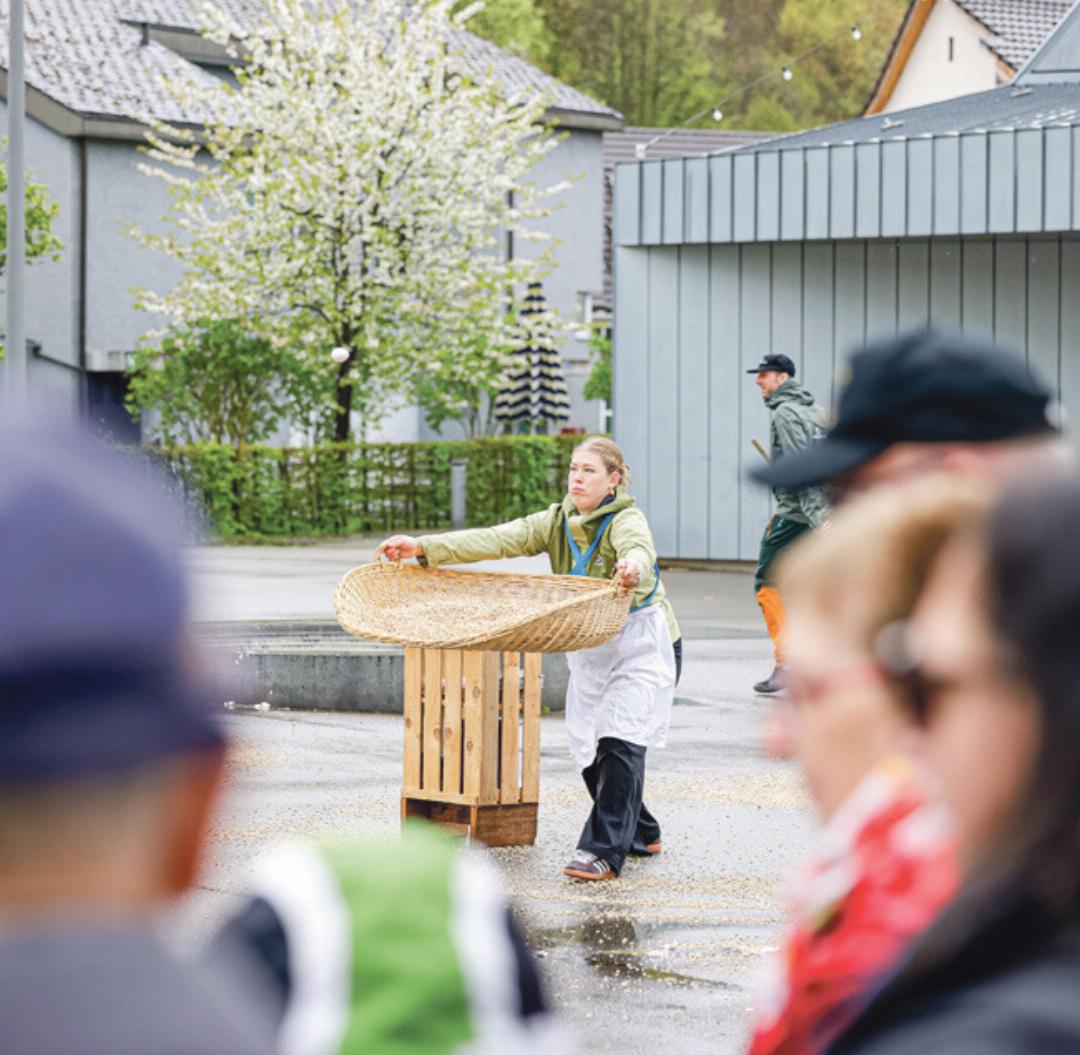 In Bubendorf fanden die meisten Eier ihren Weg sicher in die Spreuwanne. Bild Michael Herrmann In Bubendorf fanden die meisten Eier ihren Weg sicher in die Spreuwanne. Bild Michael Herrmann