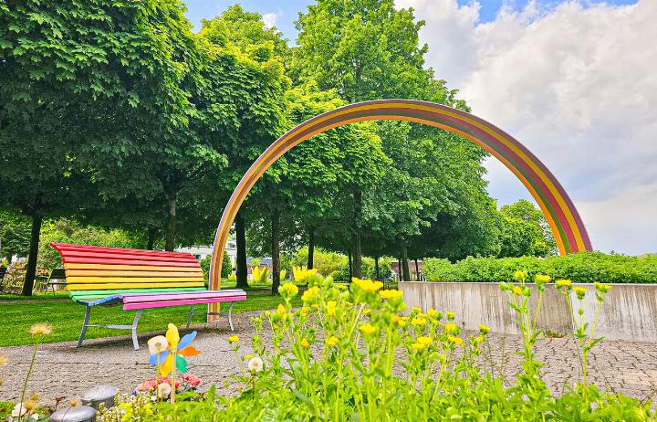 Beim Regenbogen auf dem Friedhof Sissach findet die Feier statt. Bild zvg