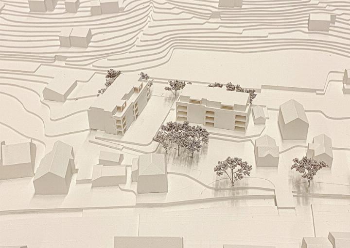 Auf dem Areal Baumgarten im Niederdörfer Dorfzentrum werden zwei Mehrfamilienhäuser erstellt. Bild Willi Wenger