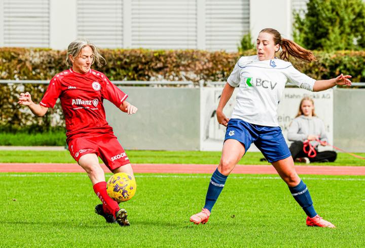 Sylvie Ruch (links) war die einzige Sissacher Torschützin gegen Basel. Bild Archiv vs