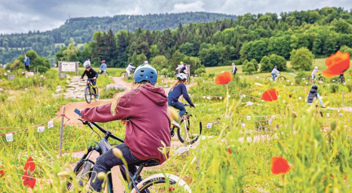 Im Parcours feilen die Teilnehmenden an ihrer Fahrtechnik. Bild zvg / Thomas Moor