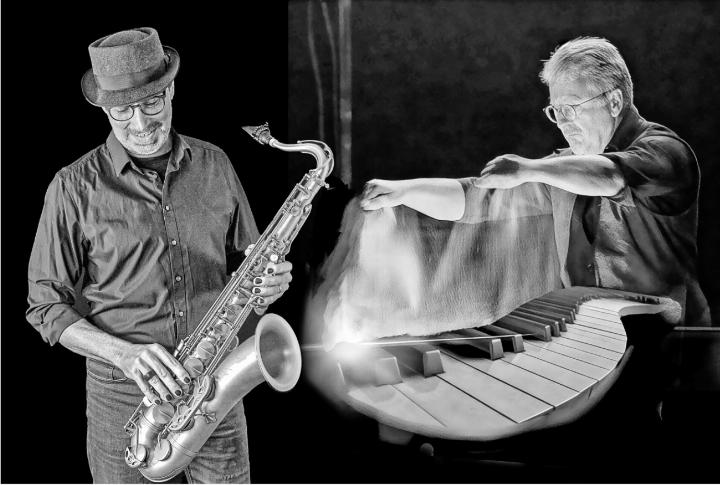 Reto Schäublin spielt mit dem Saxofon, Urs Rudin am Klavier – zusammen sorgen sie für gute Stimmung. Bild zvg