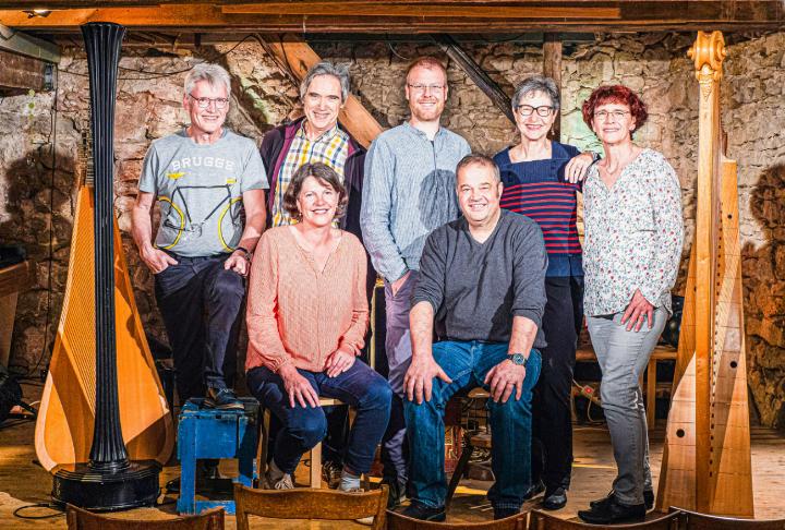 Der Vorstand mit Mike Mathys, Leo Engeler, Dorine Schoch, Jan Wiedmer, Hanspeter Schürch, Susanne Köhler und Esther Burgherr (von links). Bild zvg