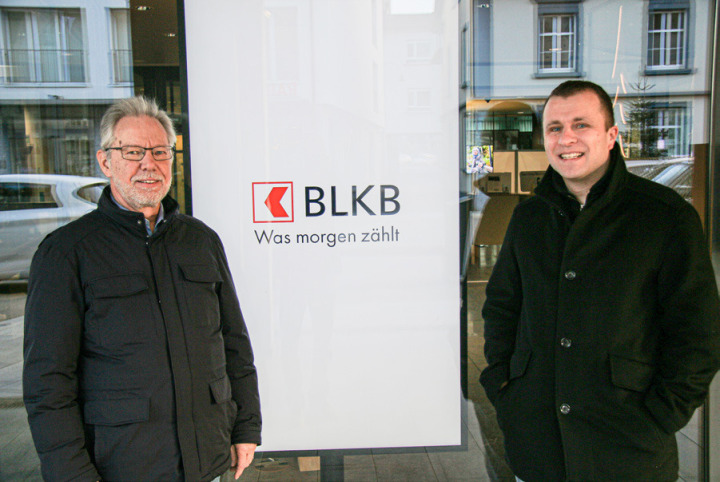 «Die BLKB soll sich wieder auf ihr Kerngeschäft und die Region konzentrieren»: Peter Riebli (links) und Stefan Degen. Bild Janis Erne