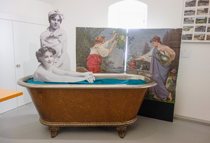Ein imposanter Blickfang an der Ausstellung «Badekuren im Entdeckerland». Bild Martin Stohler