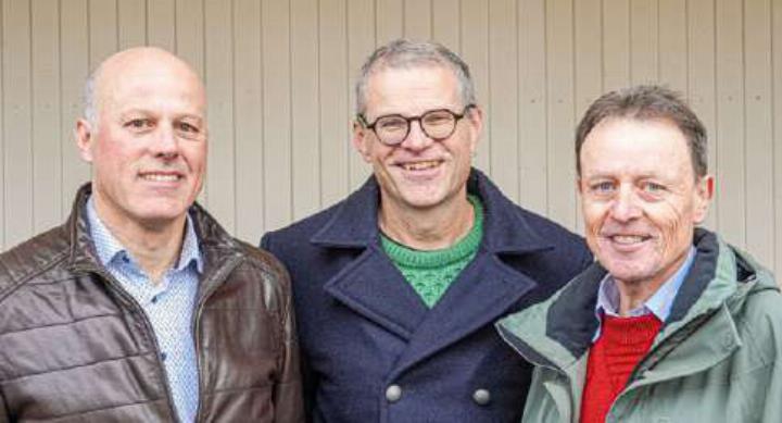 Das Bündnis SP/ Grüne/EVP schickt die drei SP-Vertreter Christoph Belser, Matthias Schürch und Martin Rüegg (von links) ins Rennen. Bild zvg