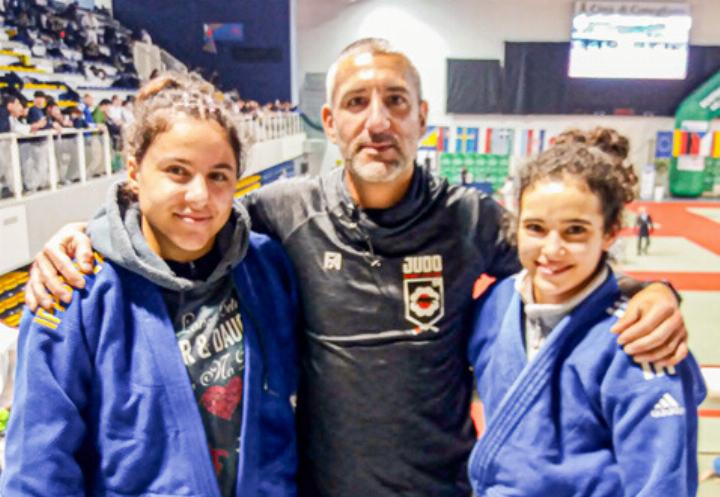 Esmeralda Damiano, Coach Luca Torsello und Celina Carraça (von links). Bild zvg