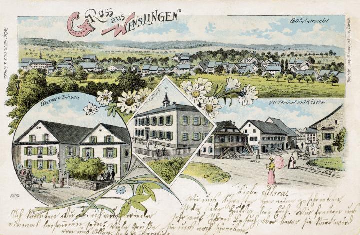 Lithografie von Wenslingen, 1900. Archiv Heinz Spinnler