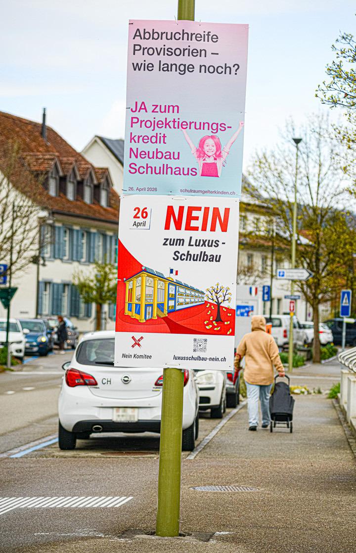 Die bevorstehende Referendumsabstimmung ist in Gelterkinden allgegenwärtig.
Bild ch.