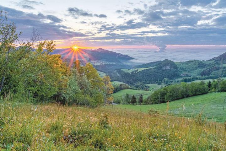 Am Pfingstsonntag hat Jan Furler aus Bubendorf in den Jurahöhen unterhalb des Bölchens am frühen Morgen die Sonne begrüsst.
