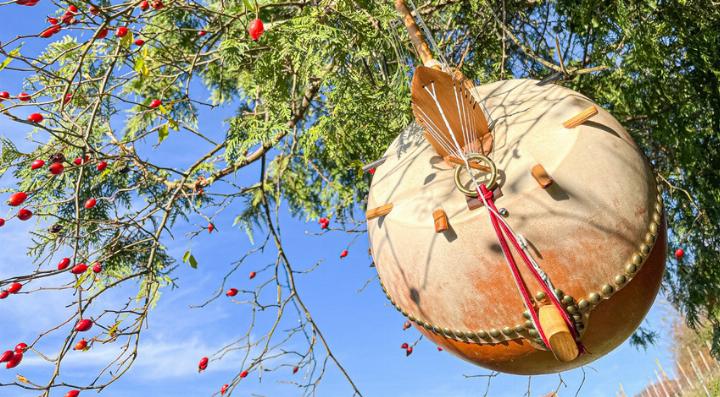 Auch eine Goni (Zupfinstrument), hier in einer schönen Herbstlandschaft aufgenommen, wird am Konzert zum Einsatz kommen. Bild zvg Auch eine Goni (Zupfinstrument), hier in einer schönen Herbstlandschaft aufgenommen, wird am Konzert zum Einsatz kommen. Bild zvg