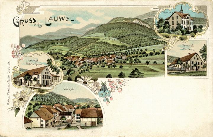 Lithografie von Lauwil, 1900. Archiv Heinz Spinnler