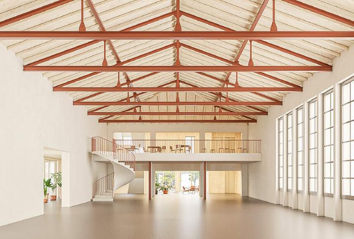 Soll die alte Turnhalle der Primarschule Dorf in eine Aula umgebaut oder doch lieber in Schulraum umgewandelt werden, um Geld zu sparen? Visualisierung zvg