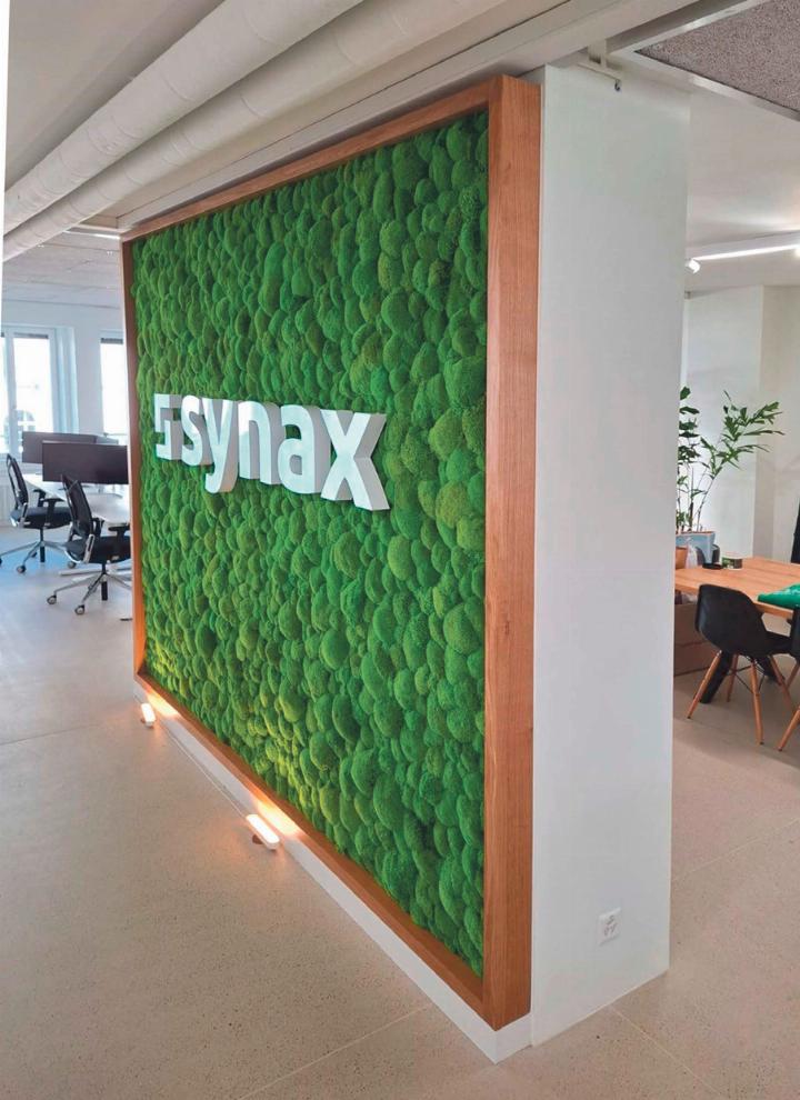 Eine moderne Mooswand für die Firma Synax. Bilder zvg