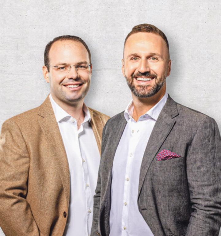 Dominik Eckert und Mirco Fritschi von der Arimo Vermarktung AG. Bild zvg