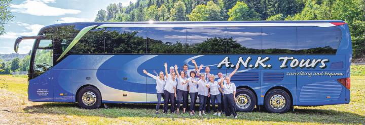 Das Team von A.N.K. Tours freut sich, Sie auf eine Reise mitzunehmen – sei es eine Tagesreise in der Schweiz oder eine längere Fernreise. Bild zvg