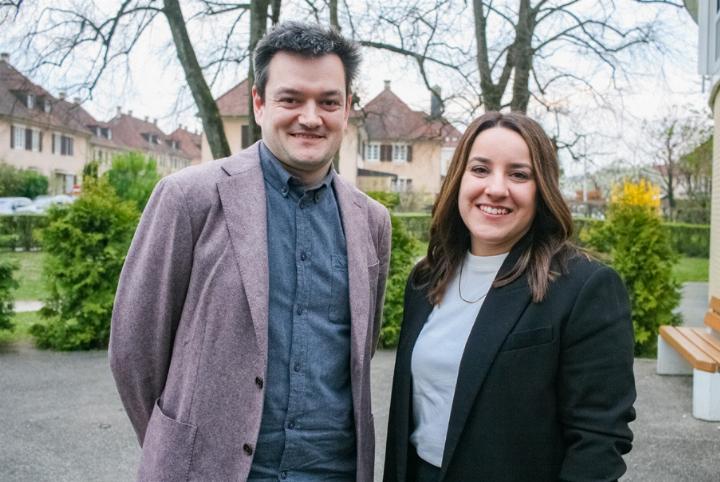 Der zurückgetretene Baselbieter SP-Präsident Nils Jocher und seine Nachfolgerin Tania Cucè. Bild Daniel Aenishänslin