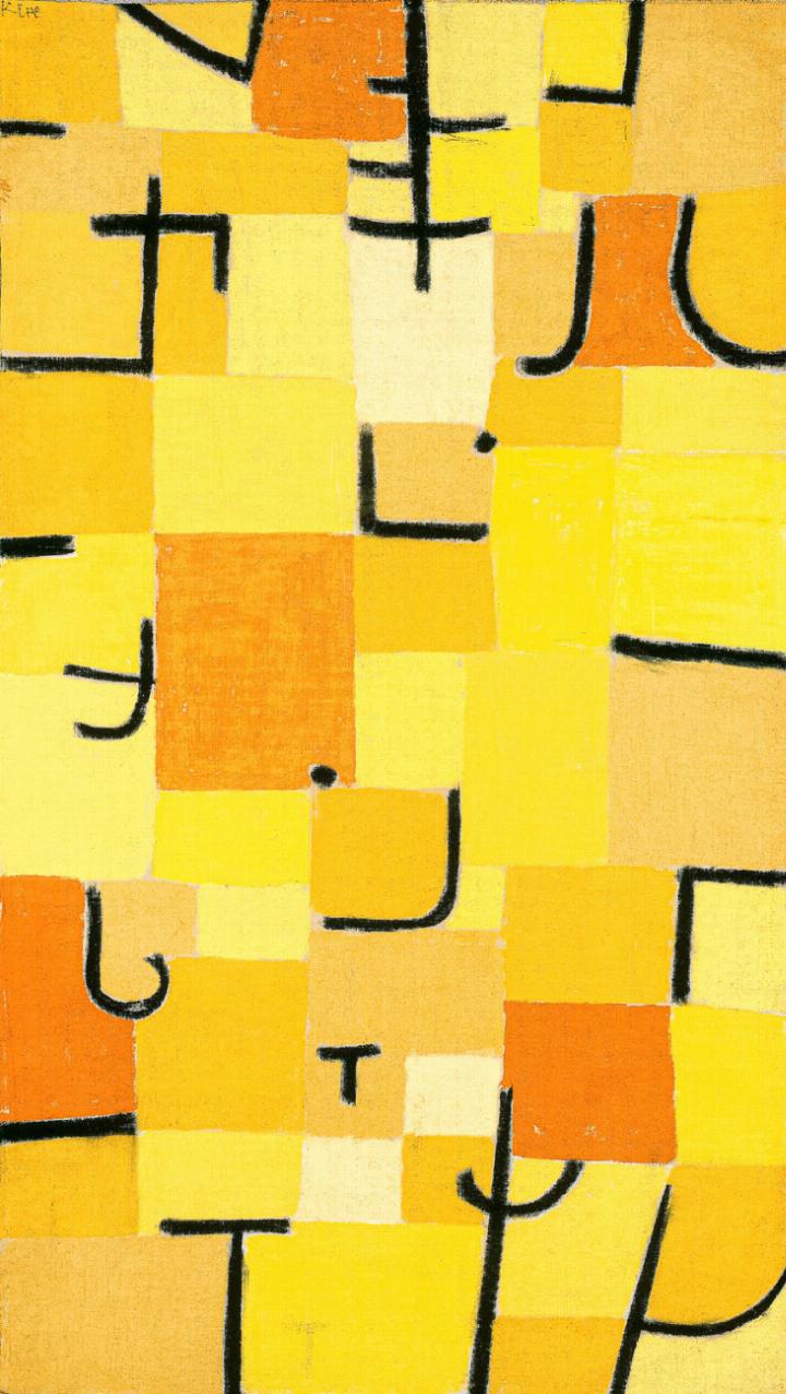 Beim Werk «Zeichen in Gelb» (1937) hat Paul Klee auch mit Punkten gearbeitet.
Bild zvg