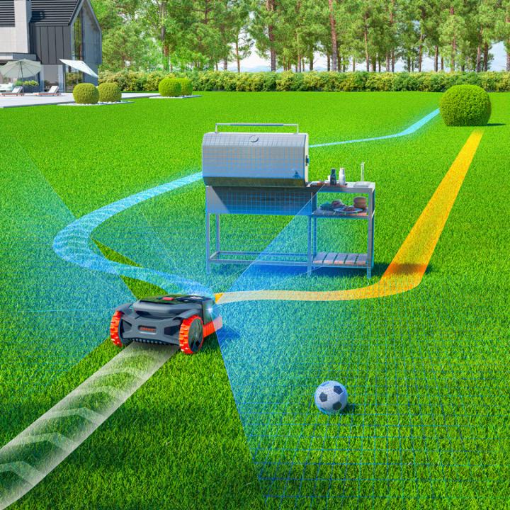 Der Segway Navimow weicht Hindernissen gekonnt aus.