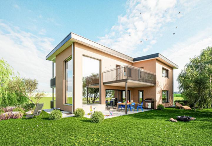 Dem Besichtigungshaus liegt ein kubisches Architekturkonzept zugrunde. Bild zvg