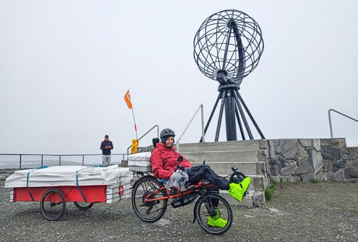 Benjamin Probst reiste mit dem Liegevelo bis ans Nordkap; inklusive Heimreise war er 74 Tage unterwegs. Bild zvg