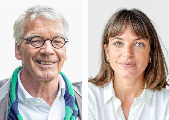 trifft auf Handball: Hansruedi Müller und Isabel Prinzing. Bilder zvg