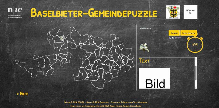 Auf der Website www.flurnamenpuzzle.chkönnen Neugierige mehr Wissen über die Baselbieter Gemeinden erlangen. Dabei gibt es vier verschiedene Levels, an das Alter und das Vorwissen der Nutzer angepasst. Bilder zvg