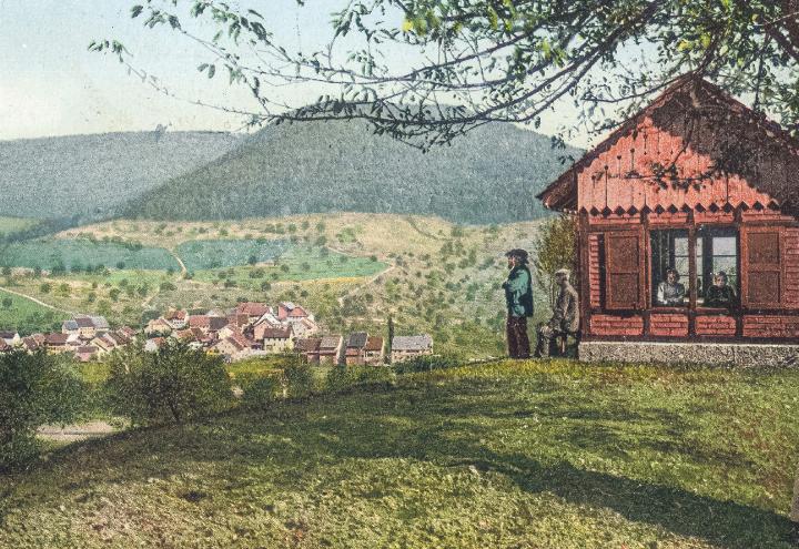 Nach Heinrich Handschins Tod wurde sein Sommerhäuschen in den Garten des Restaurants zur Post versetzt, wo es bis in die 1970er-Jahre stand. Bild zvg