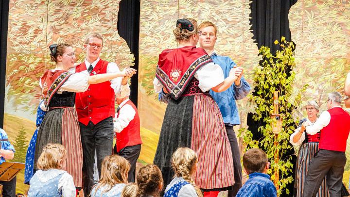 Die Trachtengruppe zeigt Tänze über die Schweizer Bergwelt.
Bild zvg