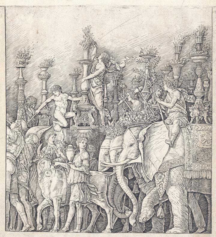 Das Bild «Der Triumph Caesars: Die Elefanten» von Andrea Mantegna. Es ist eine Teilkopie nach Mantegnas Entwurf für die Gemälde in Hampton Court (1485 – 1505).
Bild zvg