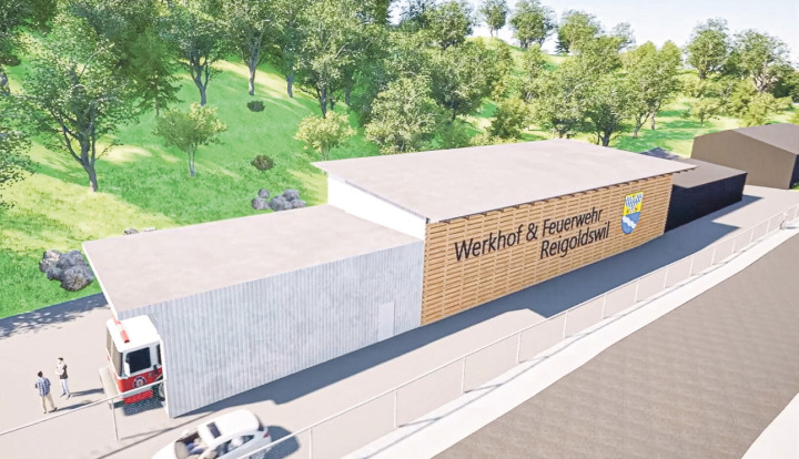 Der Werkhof soll ab Herbst gebaut werden – danach ist die Überbauung im Dorfzentrum an der Reihe. Visualisierung zvg