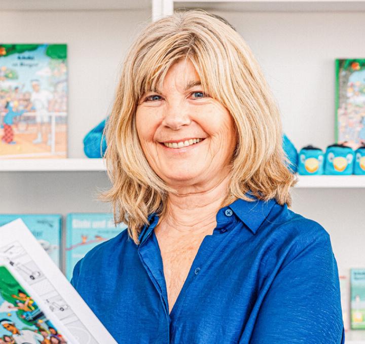 Gisela Klinkenberg, Verlegerin Verlag Globi.
Bild zvg / David Biedert Photography AG