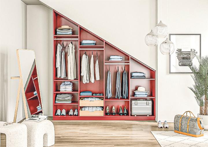 Auch schwierige Raumsituationen wie Dachschrägen können mit vorkonfi gurierten Lösungen optimal genutzt werden. Bild zvg