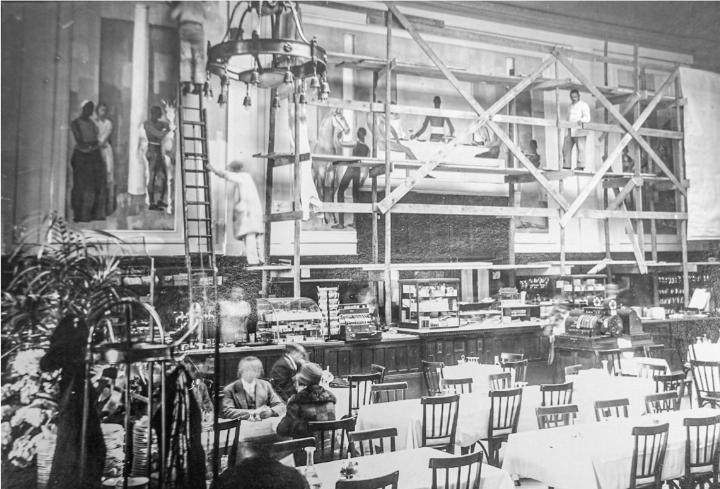 Das Wandgemälde «Das Gastmahl» des Sissachers Arnold Fiechter (1922).
Bilder Staatsarchiv Basel-Landschaft Das Wandgemälde «Das Gastmahl» des Sissachers Arnold Fiechter (1922).
Bilder Staatsarchiv Basel-Landschaft