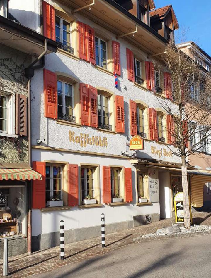Der «Bürgi-Beck» mit Produktion und Café an der Bohnygasse (Bild) stellt am 23. Dezember den Betrieb ein. Bild zvg