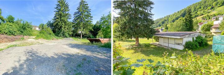 Weder am Standort des alten Werkhofs (links) noch beim ehemaligen Kindergarten am Talweg wird gebaut. Die Stimmberechtigten lehnten beide Landverkäufe ab.
Bilder Willi Wenger