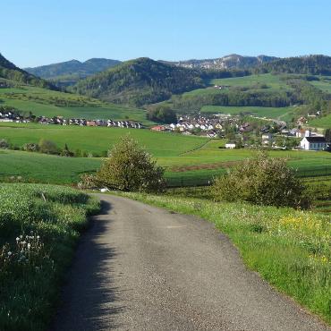 Von der »Schweini» aus hat Roland Meiner aus Diegten sein Dorf, eingebettet in die grüne und blühende Landschaft, fotografiert.