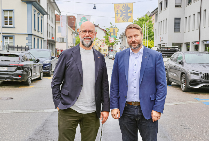 Philipp Schoch (links) und Matthias Liechti duellieren sich um den freiwerdenden Regierungsratssitz. Bild tho. Philipp Schoch (links) und Matthias Liechti duellieren sich um den freiwerdenden Regierungsratssitz. Bild tho.