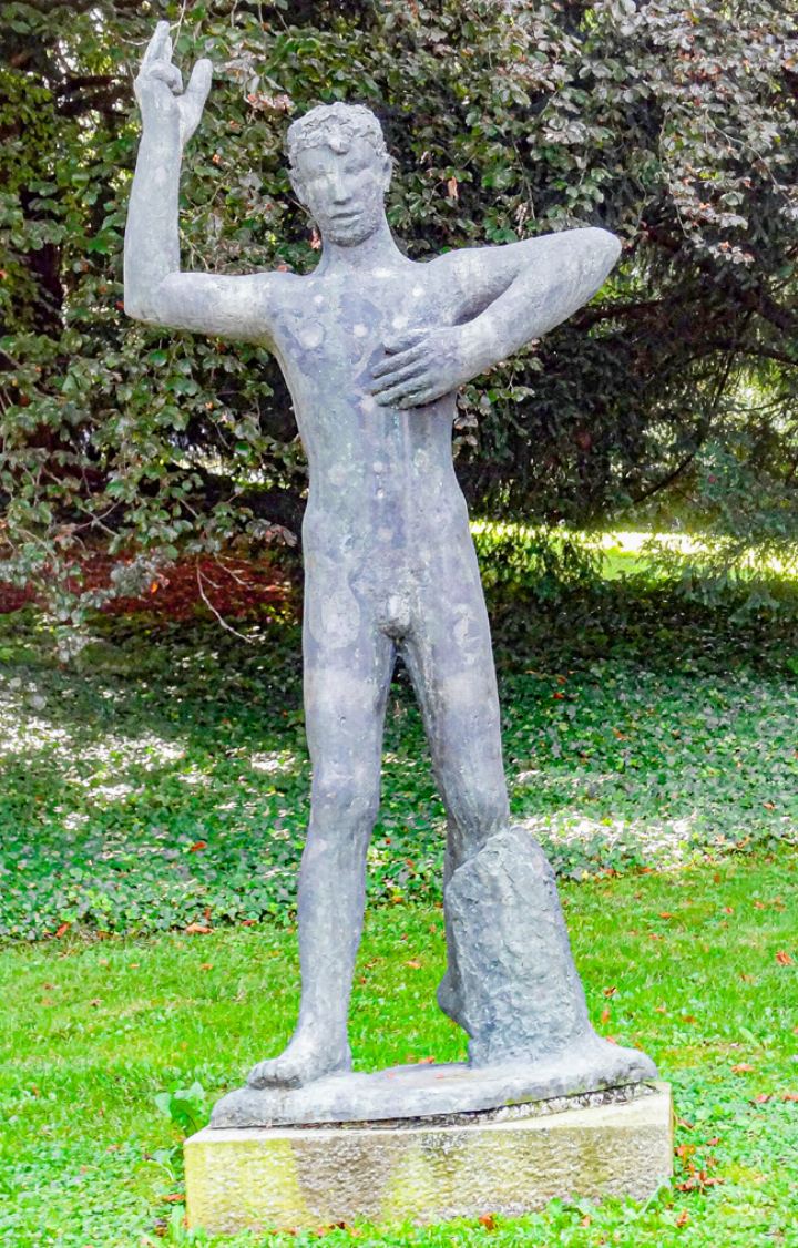 «Der Schwörende», Bronzeplastik von Jakob Probst.
Bild Martin Stohler