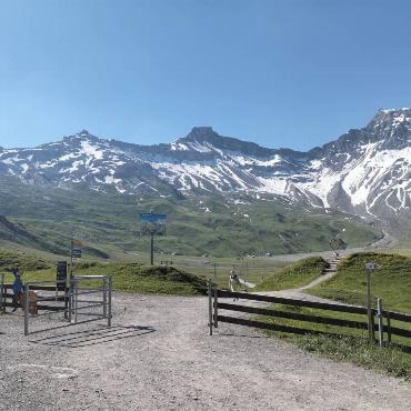 Die Aussicht von Gisela Widmer aus St. Pantaleon bei einer Wanderung auf der Engstligenalp mit angenehmen Temperaturen.