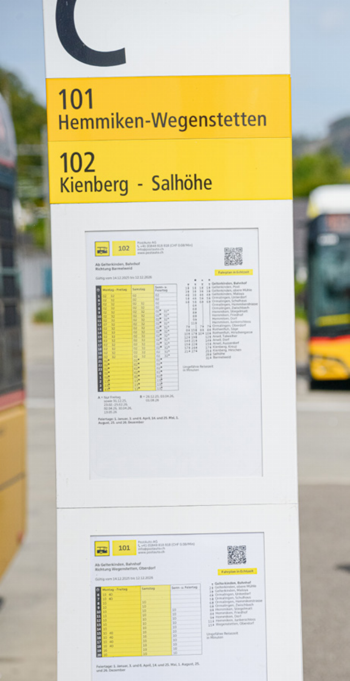 Linie 101 bedient die IR-Züge, Linie 102 die «Bummler». Bild ch. Linie 101 bedient die IR-Züge, Linie 102 die «Bummler». Bild ch.